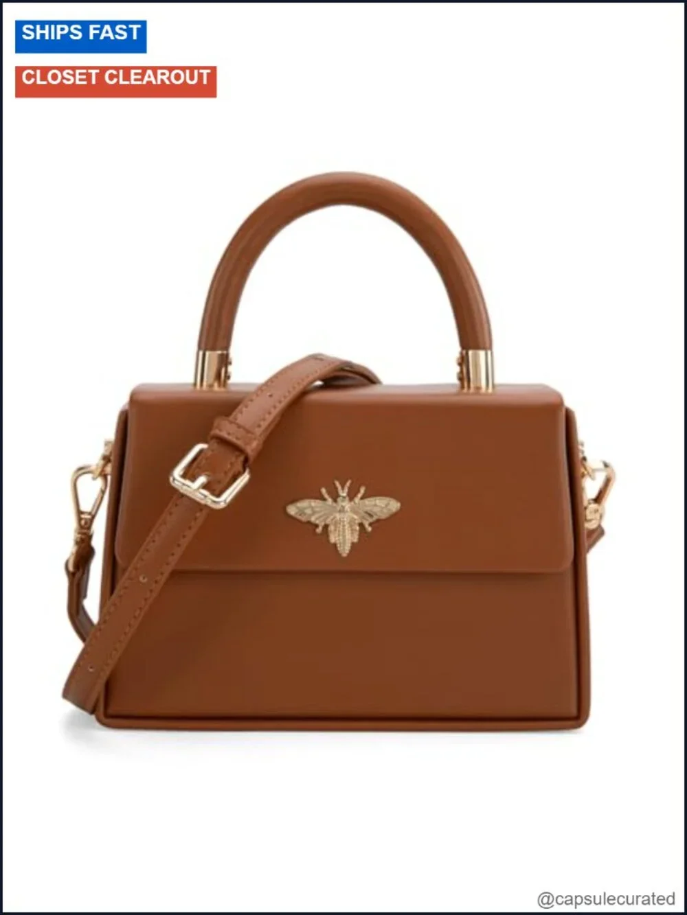 Vegan Leather Top Handle Bag Mini Square Crossbody Purse Detachable Strap